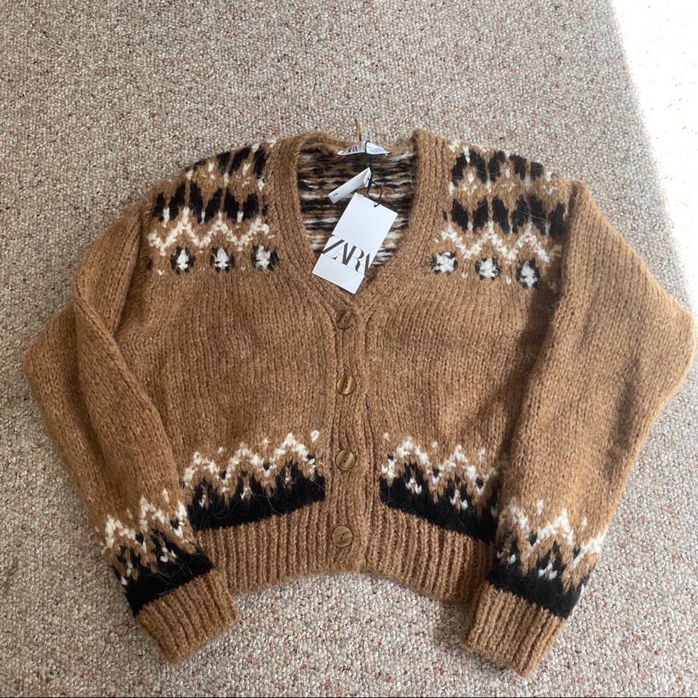 Zara Alpaca + Wool Blend Cardigan